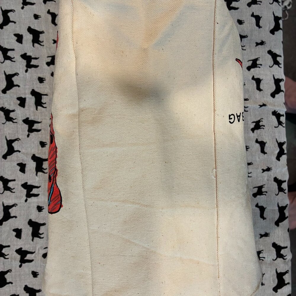Organic cotton "Doggy Bag" small tote. - Picture 4 of 6